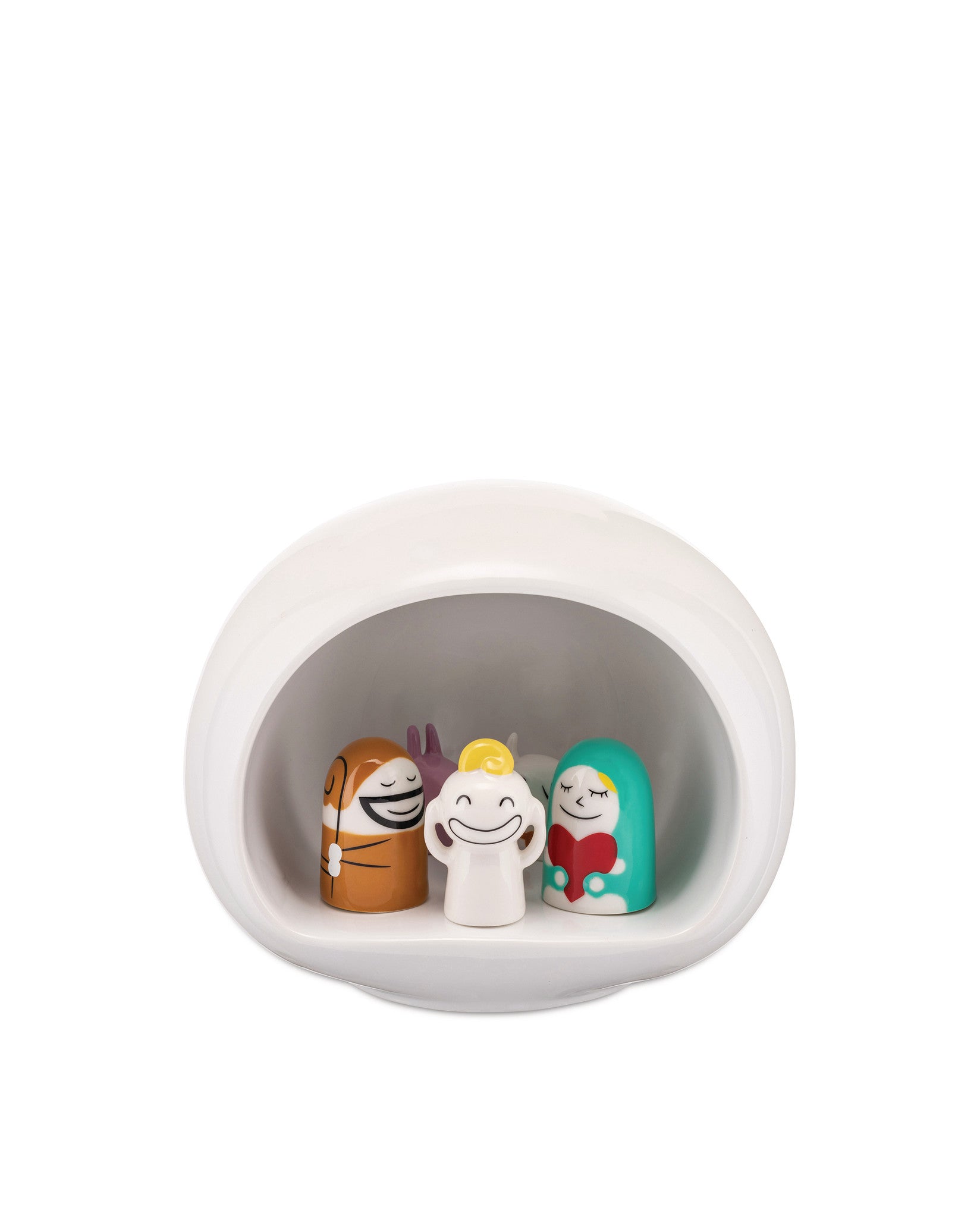 Figurine Porcafortuna Pour Crèche De Noël - Porcelaine Peinte à La Main, Alessi, 5x4,5x7 Cm