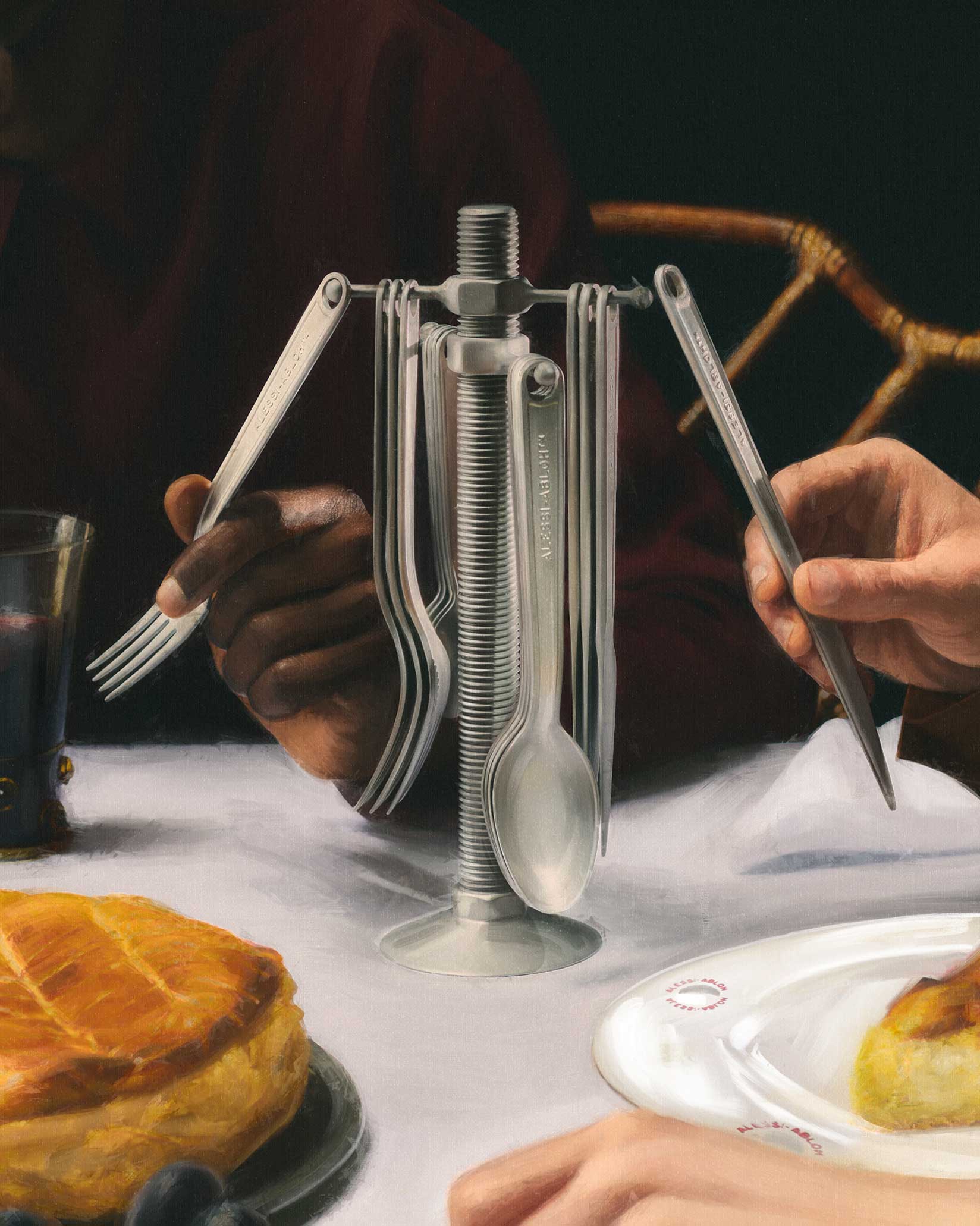Set Posate A Forma Di Cigno – Portacucchiaio In Lega Di Zinco E 6 Cucchiai In Acciaio Inox, Oro, Moderno E Decorativo Per Cucina E Ristorante