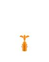 Orange bird-shaped spare part by Alessi, featuring a connected cylindrical base with two curved handles.