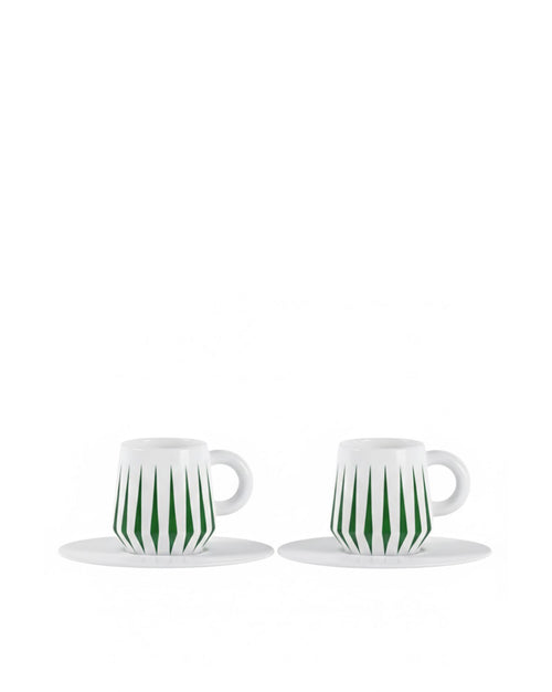 Delight verde Set de dos tacitas para café con platito Alessi