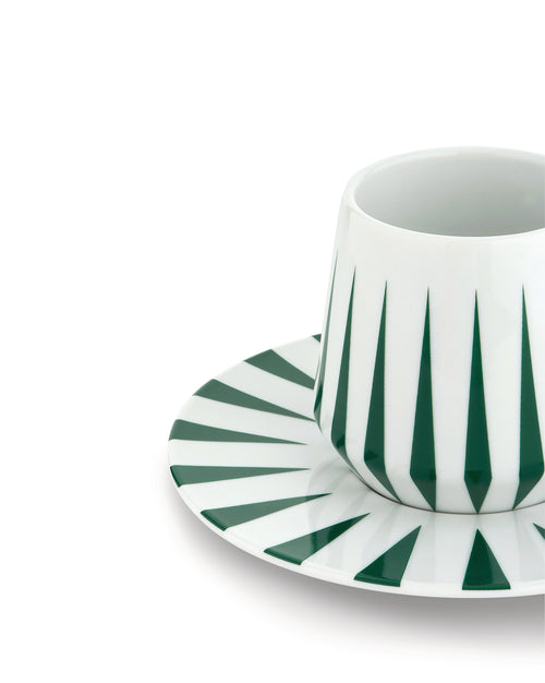 Delight verde Set de dos tacitas para café con platito Alessi 3