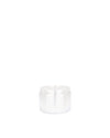 Clear spare glass jar by Alessi with a double-walled cylindrical design.