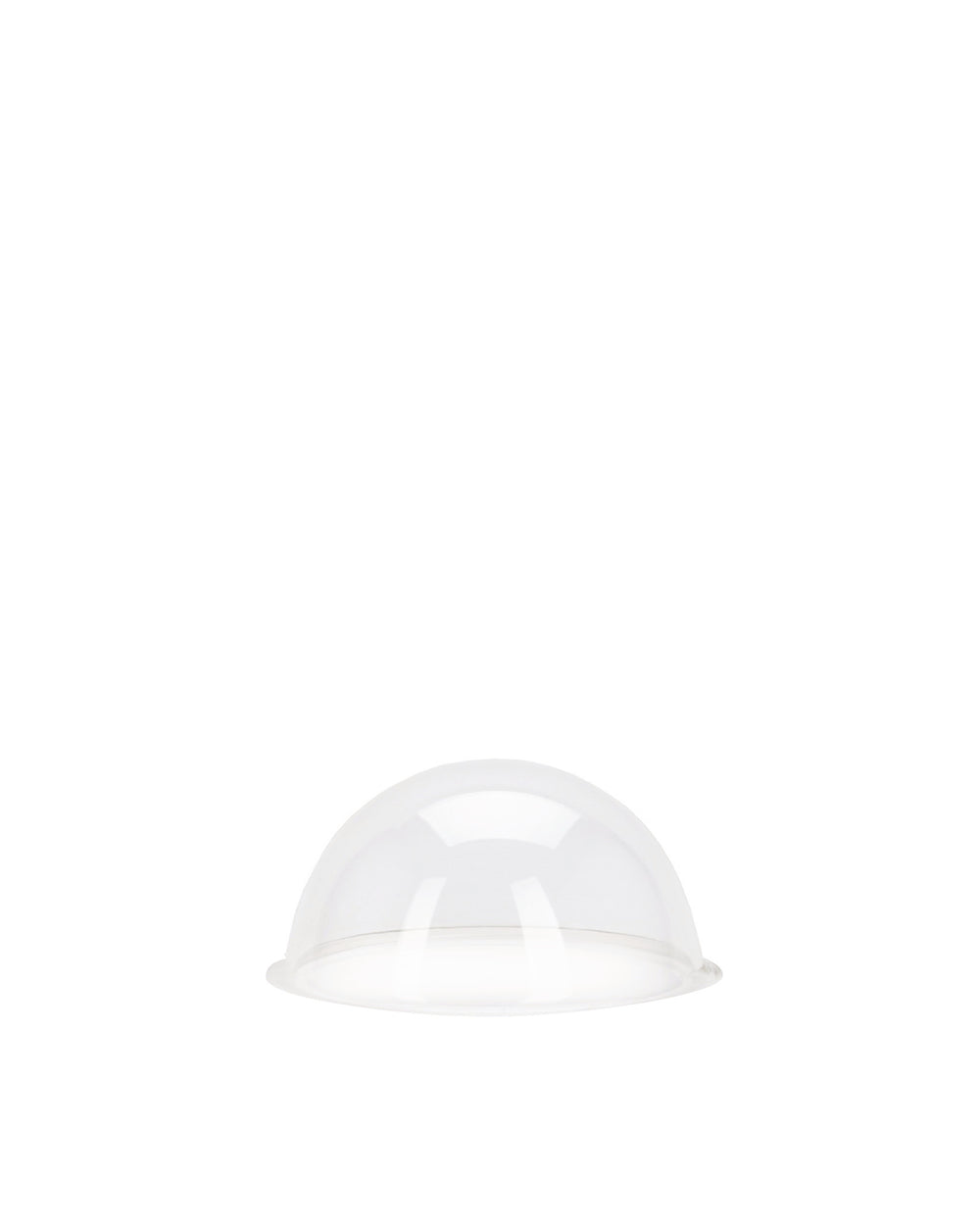 Clear dome spare part by Alessi with a flat base, isolated on a white background.