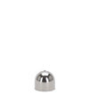 Dome-shaped silver metal spare part by Alessi with a small hole on top.
