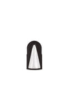 Black U-shaped filter spare part by Alessi with a white triangular mesh insert.